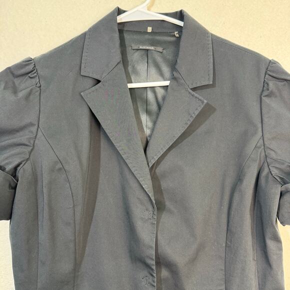 Elie Tahari Snap Button Closure Notched Lapel Collar Size Medium Black Blazer - Picture 6 of 9